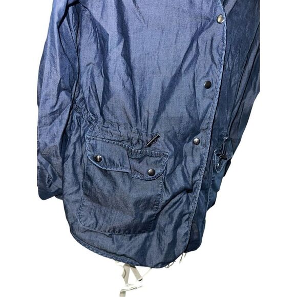 Beautiful CHICO’S Chicos Blue Chambray Drawstring Waist with pockets  lightweigh - Picture 2 of 9